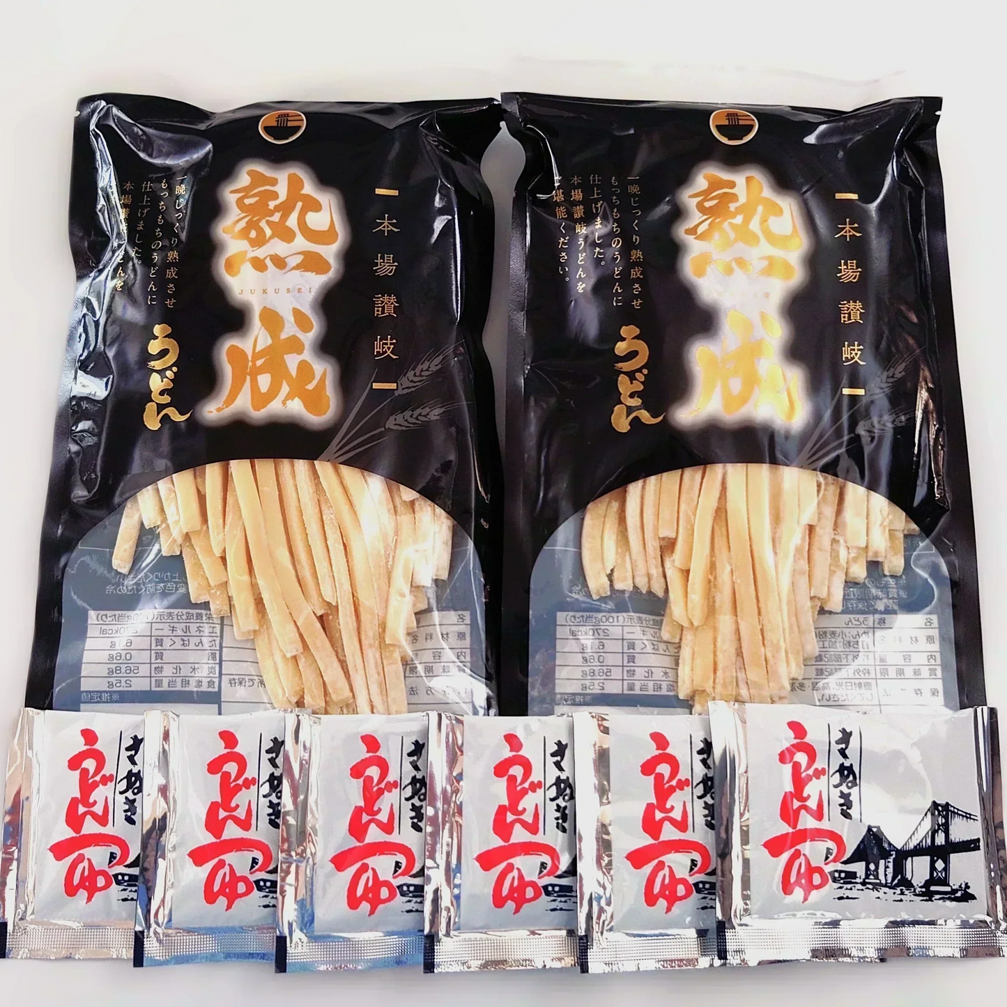 うどん 讃岐うどん 熟成うどん 約６人前 600g (300gx2袋) つゆ付き 送料無料 本場讃岐 純生熟成うどん 太麺 うどん お取り寄せ jukusei6-tuyu