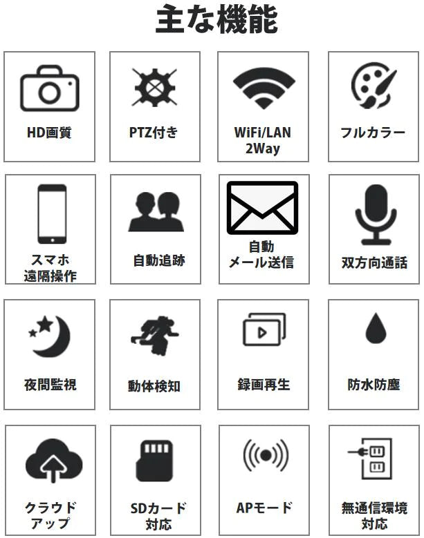 雲台PTZ付き防犯カメラ 200万画素 夜間フルカラー屋外 家庭用 ネットワークカメラ WiFi 監視 防水 監視カメラ モニター対応 防犯灯付き 人感センサー 追跡1080P
