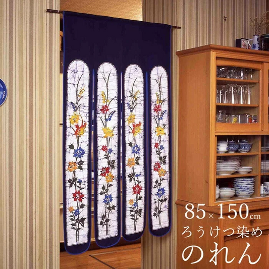 【85×150cm】のれん おしゃれ 玄関 和風 ろうけつ染めのれん 85×45cm ロング 綿100％
