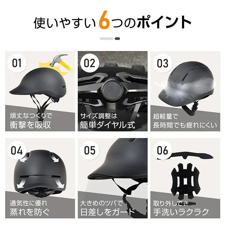 自転車ヘルメット「グレー色」 SGマーク規格 男女兼用 サイズ調整 おしゃれ 帽子型 キャップ型  認定製品 通学 通勤 小学生 中学生 高校生 高学年 子供