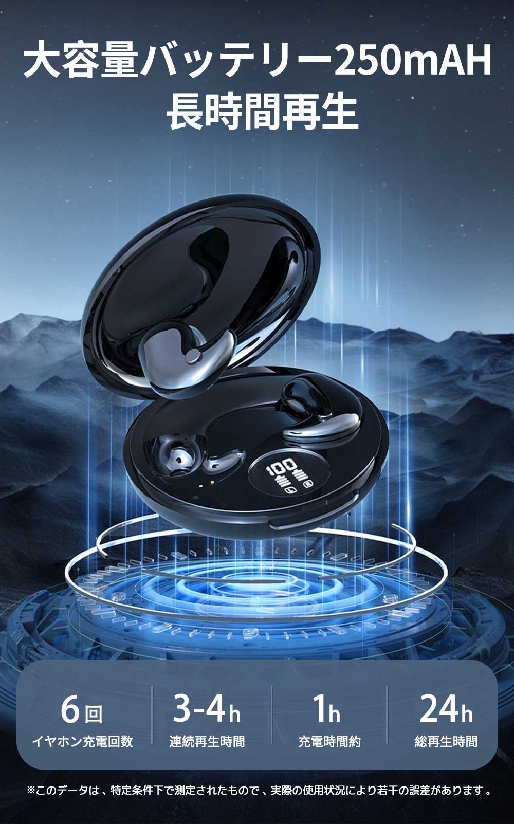 【Bluetooth 5.4で安定した接続】＼ブラック／ブルートゥースイヤフォン ヘッドフォン イヤホン bluetooth マイク 耳栓 イヤフォン ワイヤレス iphone イヤホン ヘッドホン 受話器 ヘッドホーン レシーバ レシーバー イヤピース ワイヤレスイヤフォン インイヤーモニター 片耳 両耳 左右分離型 イヤホン