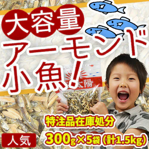 【特注品在庫処分】＜アーモンド小魚300g×5袋セット＞【賞味期限：2024/12/29】
