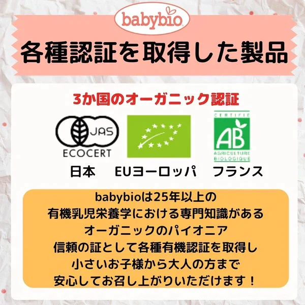 Babybio 有機ベビースムージー（キウイ・マンゴー）×6個 6か月頃から 90gでたっぷり！