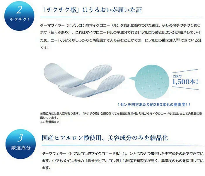 ＼針美容液が肌の奥まで浸透／ 目元パック 針 目元パッチ マイクロニードルパッチ ほうれい線 ヒアルロン酸 針美容液 アイパッチ 日本製 / QUANIS ダーマフィラー 1セット