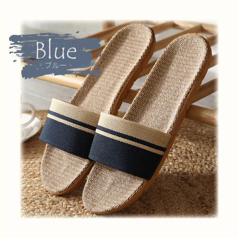 【色お任せ /LMサイズ】スリッパ 麻素材