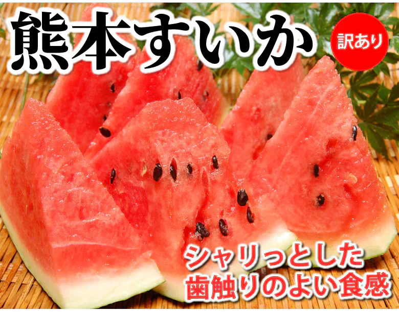 すいか 送料無料 スイカ 訳あり 熊本すいか 1玉 約2.5kg〜4.5kg 小玉サイズ 2S〜M 熊本県産 西瓜 フルーツ
