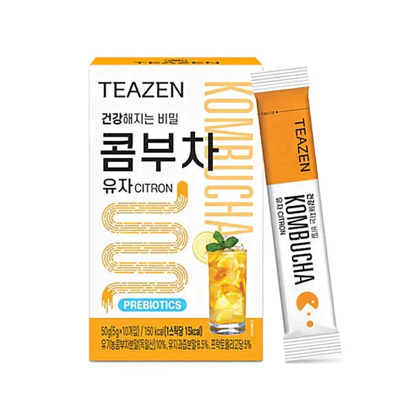 箱無し　計２０本　 TEAZEN ティーゼン コンブチャ KOMBUCHA （ピーチ味１０本＋柚子味１０本）正規輸入品 韓国 BTS ジョンググ 乳酸菌 健康食品