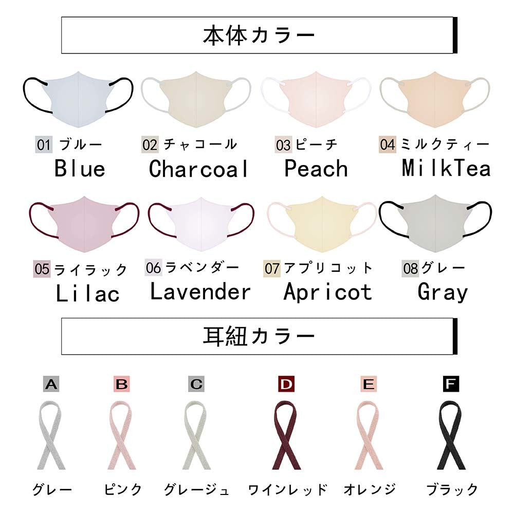 【10枚組】BlcolorMask 今話題 バイカラー 3D マスク スッキリ 小顔 ライン 血色 不織布マスク カラー 立体 使い捨て おしゃれ 女性 小さい 大きい 人気
