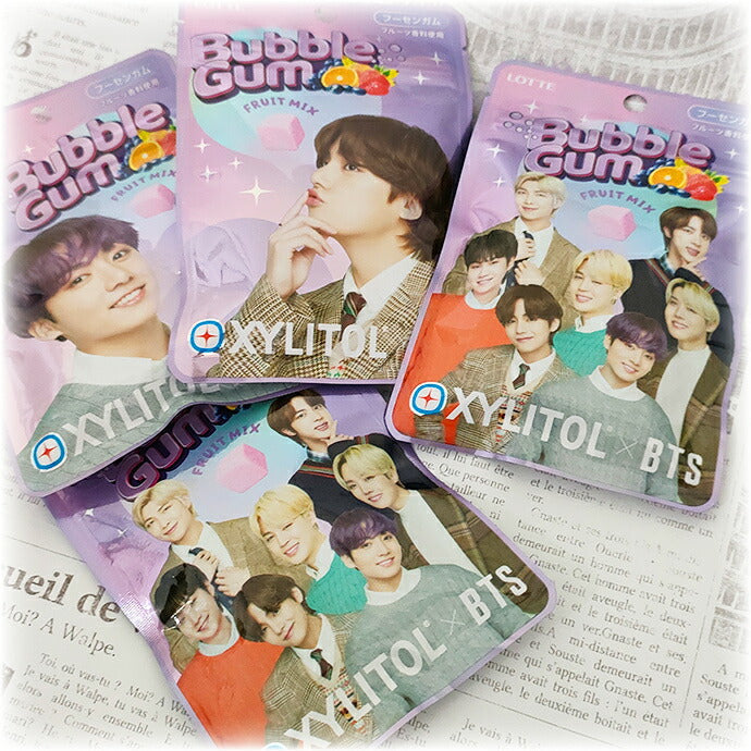 キシリトール×BTS  バブルガム〈フルーツミックス〉 ロッテ キシリトールガム 4袋セット 【bts フーセンガム 防弾少年団 ARMY アーミー バンタン V ヴィ テテ テヒョン ジョングク グク 】BTSガム【メール便送料無料】