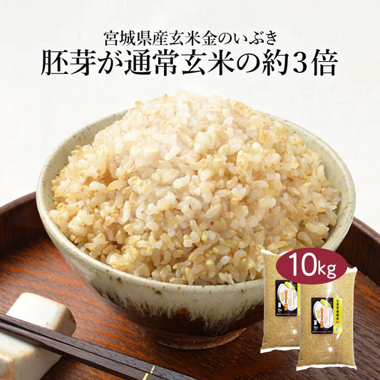 玄米 宮城県産 金のいぶき 10kg (5kg×2) 令和5年度産 お米 おくさま印 国産 食品 栄養 健康 ギフト 引っ越し 挨拶 出産 内祝い 母の日 父の日 お中元 お歳暮 結婚 快気 還暦 香典返し お年賀 送料無料