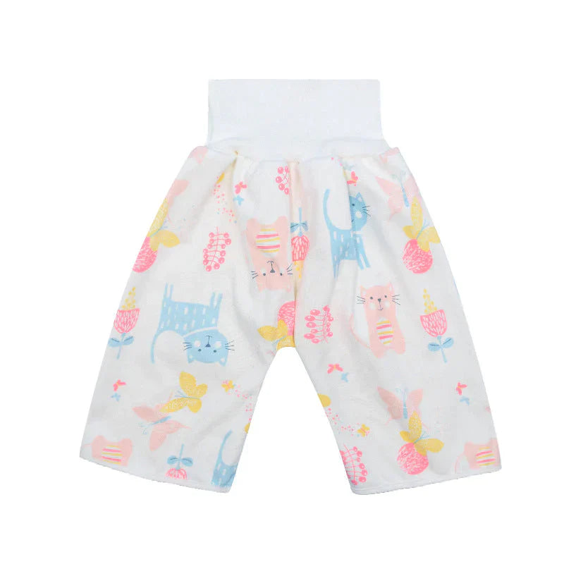 ピンクねこMサイズ おねしょパンツ 1枚  おねしょ ズボン 防水 トイレトレーニング おねしょ対策 キッズ 腹巻き 80 90 100 110 120 130 140cm 1 2 3 4 5 6 7 8歳対応
