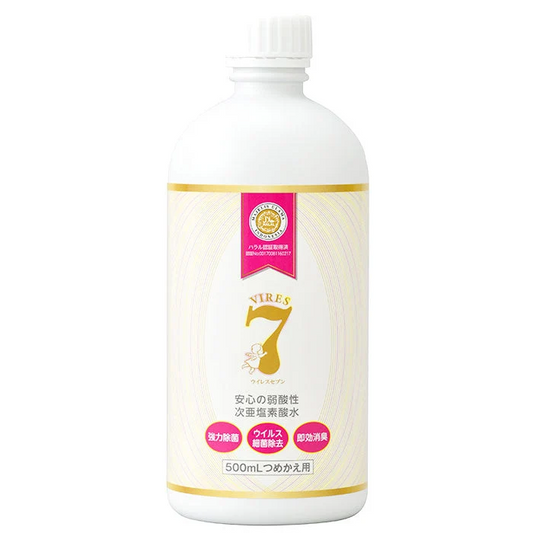 【単品】次亜塩素酸水溶液 ウイレスセブン スプレー タイプ 500ml 詰め替え用 弱酸性