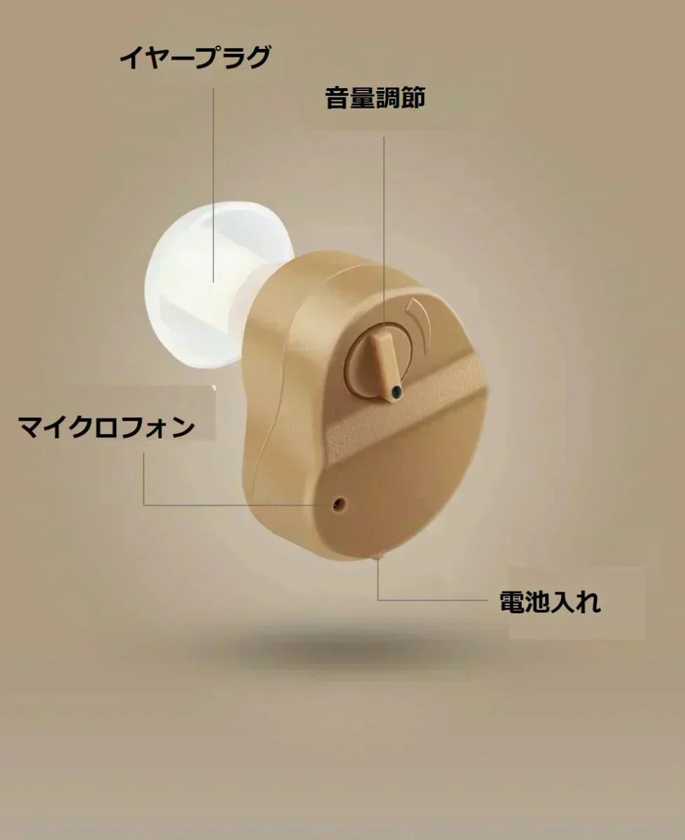 耳穴 集音器 軽量小型 コンパクト 聞こえをサポート 高音質 両耳兼用 目立ちにくい
