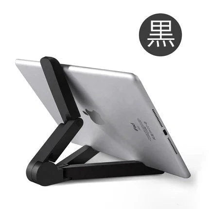 iPad 卓上ホルダー 黒 ポータブルフォールドスタンド iphone ホルダー 折り畳み式 角度自由調整 各種タブレット iPhone スマホ 10インチ スマートフォン対応