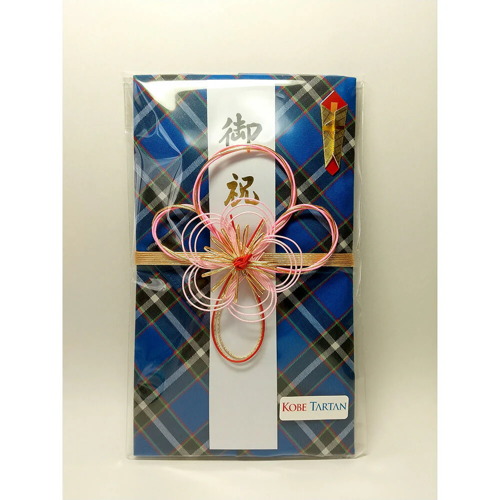 神戸タータンハンカチのし袋 桃【メール便のため日時指定不可】