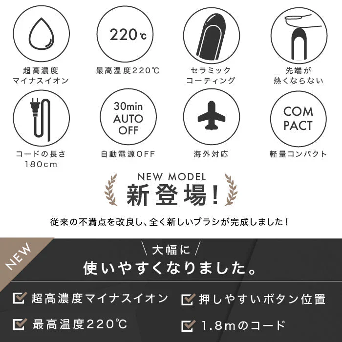 -◆NEW◆- NEWモデル ポータブルミニブラシ 高密度ブラシ 超高濃度マイナスイオン ヘアーブラシ ストレートアイロン ブラシアイロン ヘアアイロン ブラシ アイロン コームアイロン ヒートブラシ アイロン 家電 美容 美容家電