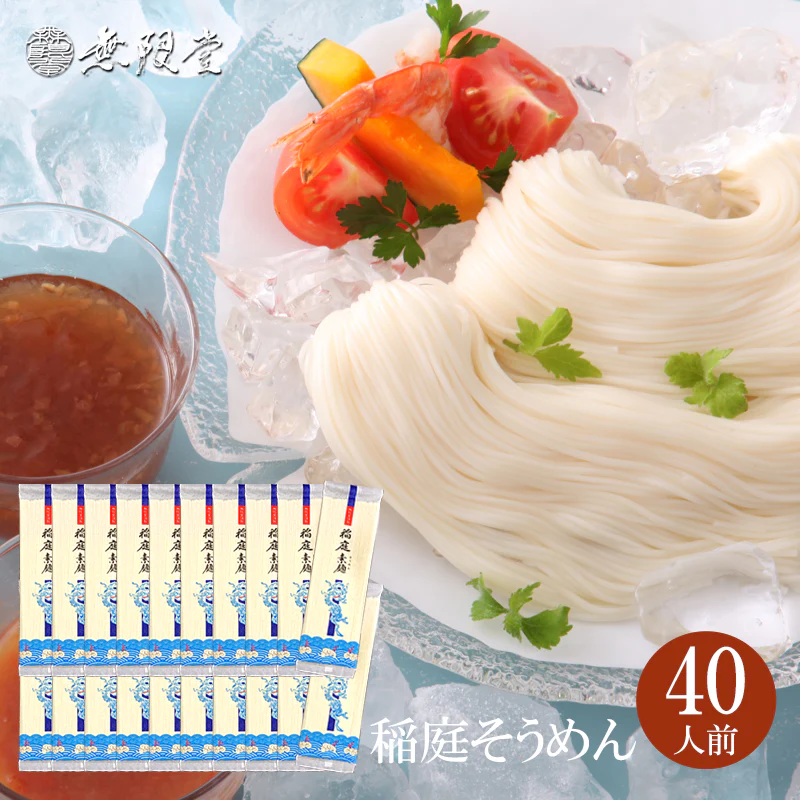 40人前 稲庭そうめん 自宅用200g×20