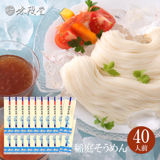 40人前 稲庭そうめん 自宅用200g×20