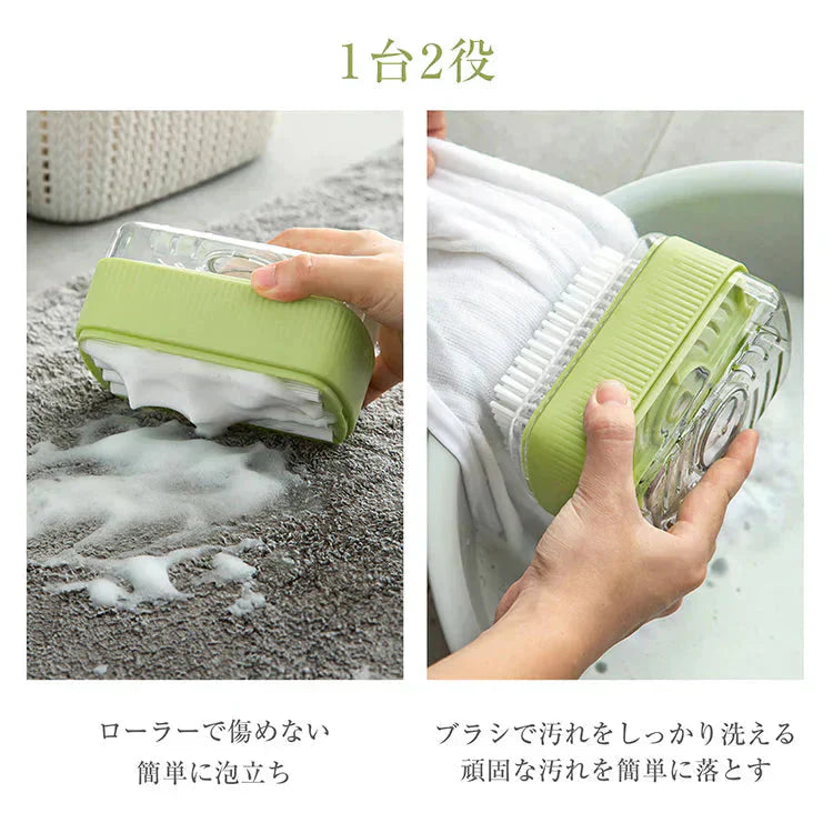 【オレンジ】石鹸ケース ブラシ付き 泡立つ SNSで話題 バネ式 ブラシ付石けんケース