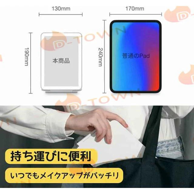 化粧鏡 卓上 携帯ミラー コンパクト化粧ミラー 36個LED USB充電式 明るさ調節可能 持ち運びに便利 3色調整LEDミラー 卓上ミラー 折りたたみ ギフト 角度調整可能 s004A(ピンク)