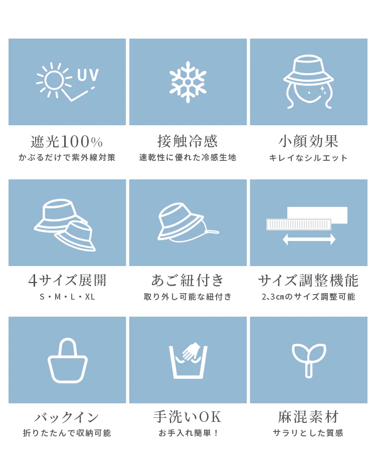 【Mサイズ】【ブラック】【ロングタイプ】　帽子 完全遮光 遮光100% UVカット レディース 大きいサイズ つば広 折りたたみ ハット 自転車 飛ばない 日よけ かぶる日傘 運動会 旅行 レジャー 買い物 ガーデニング あご紐 小顔効果