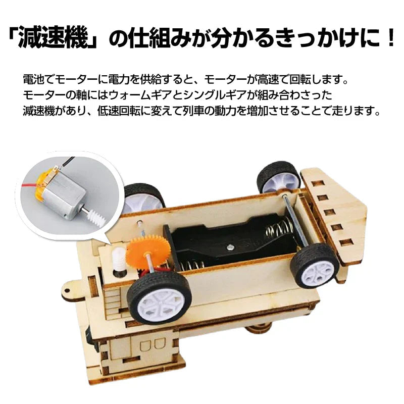 工作キット 機関車 模型 列車 電車 おもちゃ 子供 小学生 自由研究 DIY 実験 夏休み 冬休み 組立簡単 理科 科学 STEM教育 モーター 減速機 知育玩具 教材 制作