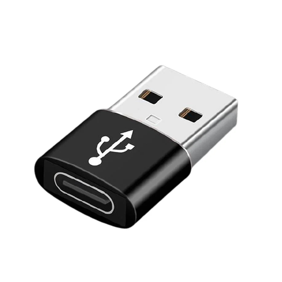 Type-C 黒 usb変換アダプター データ転送 充電でき 従来のUSB充電器でiPhone12/12mini/12Pro/12Pro Maxを充電するための転換コネクタ 3A コンパクト