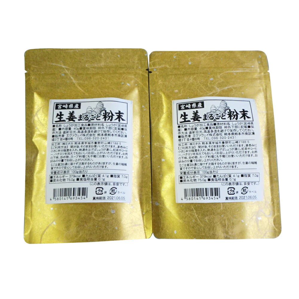 宮崎県産 生姜まるごと粉末 2袋セット  【ネコポス便】【送料込み】【お届け日指定不可】