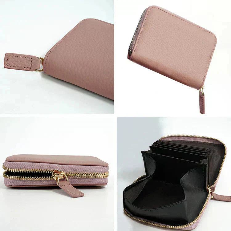 ミニ財布 「ブルーグレー」 お札折らない レディース メンズ 本革 二つ折り レザー カードケース 小銭入れ コインケース フラグメントケース プレゼント