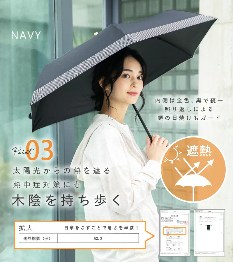 【ネイビー】【商品名：HIGASA】