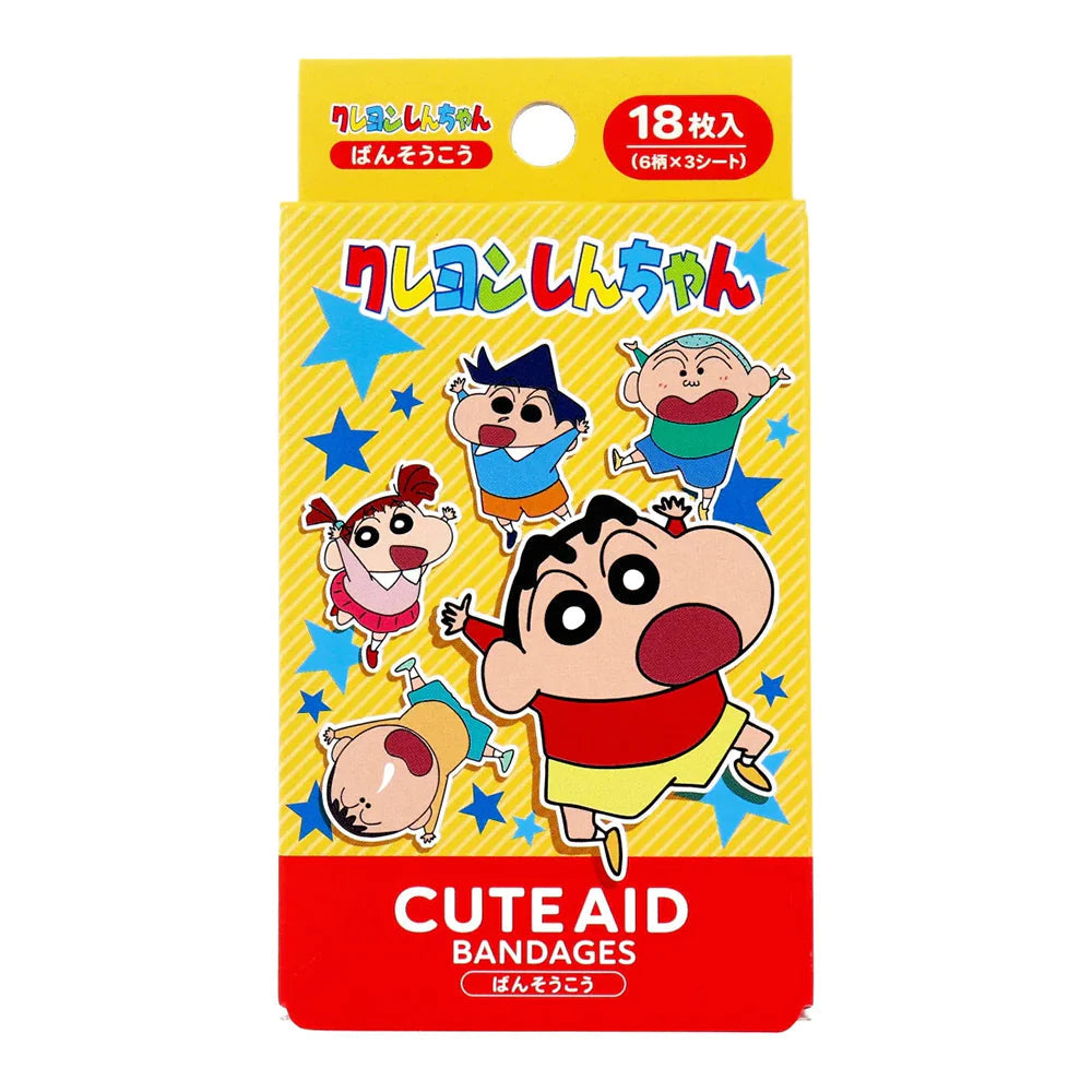 サンタン CUTEAID キャラクター救急絆創膏 クレヨンしんちゃん しんのすけ 6柄X3シート 18枚入り X10箱
