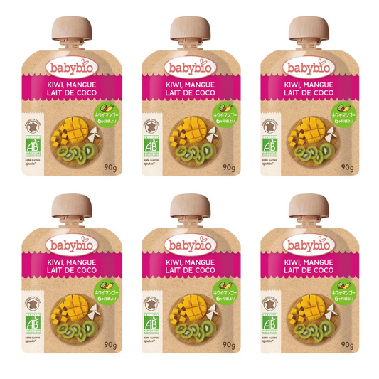 Babybio 有機ベビースムージー（キウイ・マンゴー）×6個 6か月頃から 90gでたっぷり！