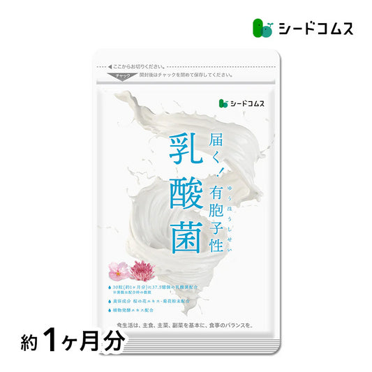 乳酸菌《約1ヶ月分》有胞子性乳酸菌ソフトカプセル/ 乳酸菌 高配合 サプリ 桜の花エキス