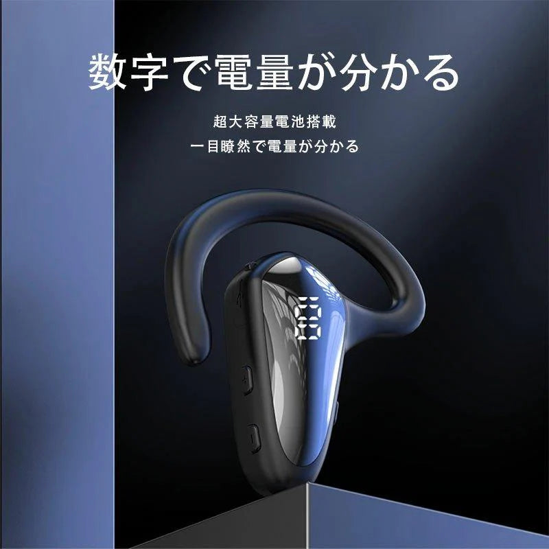 即納 ブルートゥースイヤホン Bluetooth 5.2 ワイヤレスイヤホン 耳掛け型 ヘッドセット 超高音質 マイク内蔵 超長待機 小型軽量 s027A(ブラック)