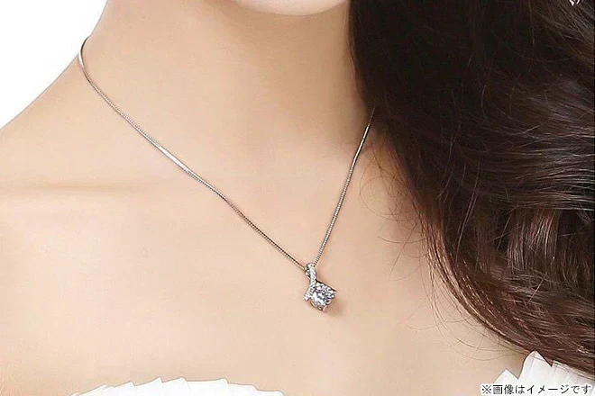 ジルコニアブリリアントパヴェペンダントネックレス【カウシェファーム収穫対象商品】