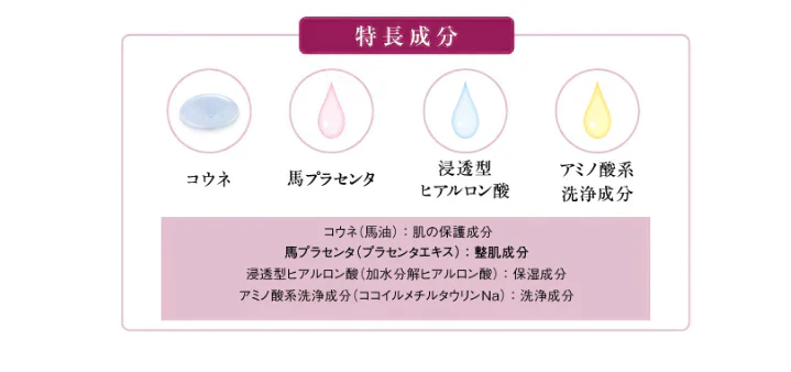 馬油プラセンタ化粧品 コウネ リッチクリーミーウォッシュ〈初回限定〉トライアルサンプルセットをプレゼント★　洗顔　保湿　潤い　乾燥　スキンケア　国産　しっとり　もっちり　ギフト