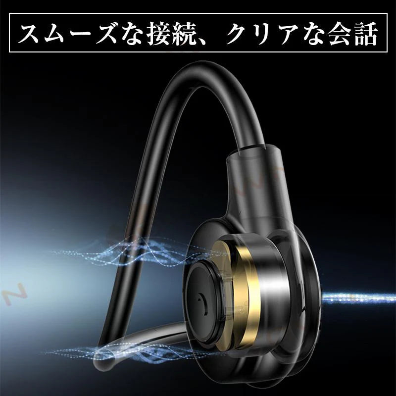イヤレスイヤホン Bluetooth 5.3 ブルートゥースヘッドホン 耳掛け型 ヘッドセット 軽量 高音質 w629C(ブラック)