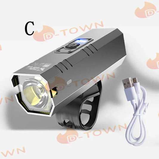当日発送 自転車 ライト 大容量 USB充電式 小型 超軽量 LED 800ルーメン 明るい IPX6 防水 ヘッドライト テールライト 工具不要 簡単着脱 w382C(タイプC)