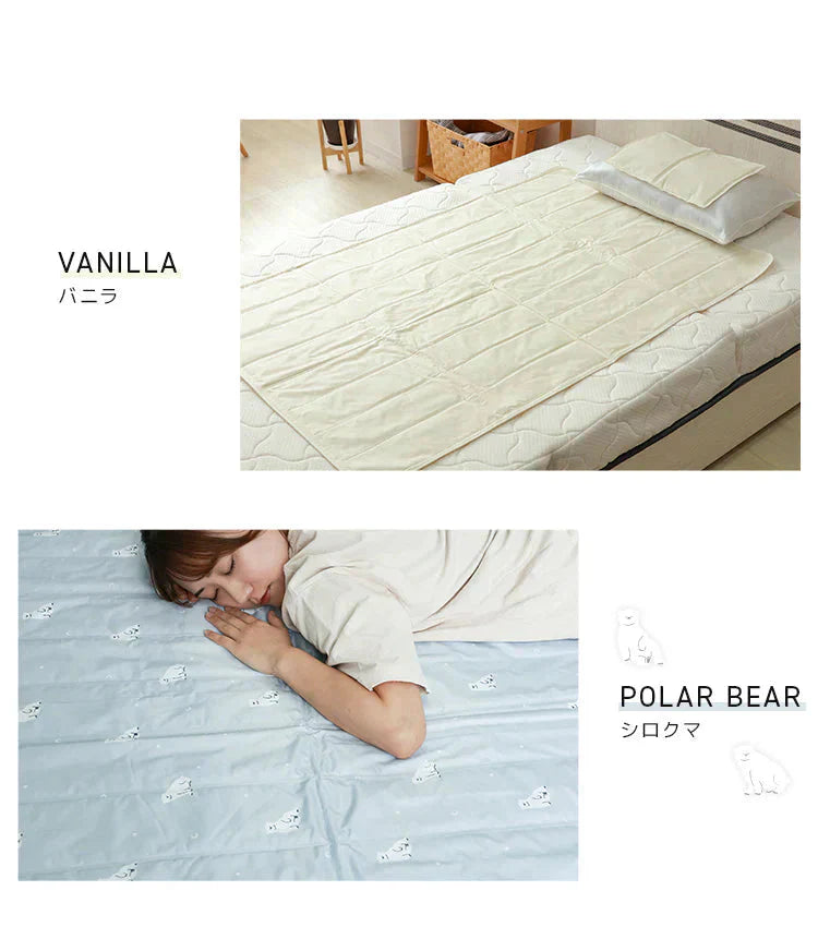 【シロクマ】ひんやりマット 冷感敷きパッド 90×90cm 抗菌 防カビ 敷きパッド 敷パッド 敷きパット 敷パット 冷却マット クールマット 冷感マット ジェルマット おしゃれ 涼感寝具 クール寝具 夏用寝具
