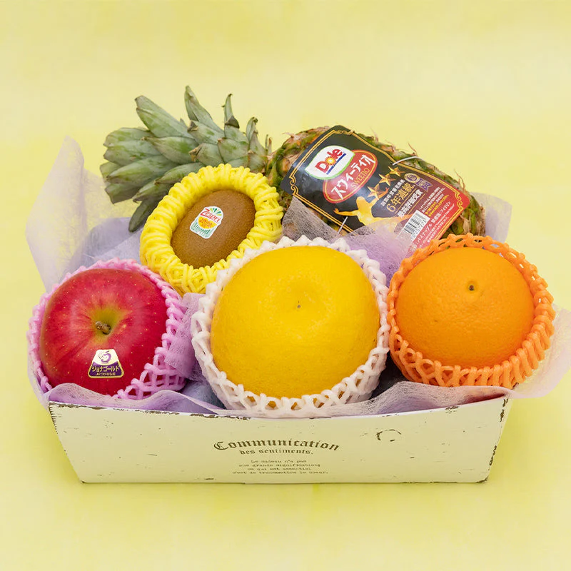 お供え物用 果物ギフト 月コース | 籠盛 フルーツボックス フルーツ