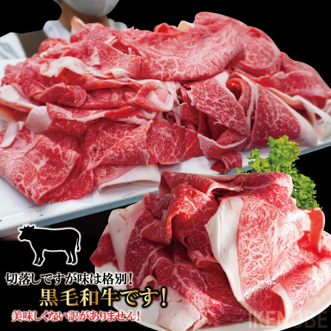 贅沢霜降りサシ黒毛和牛切り落とし1kg(500ｇx2パック)