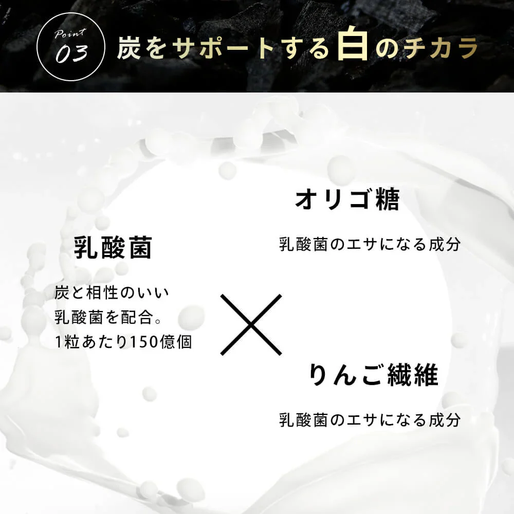 炭の恵み《約1ヶ月分》 チャコールクレンズ 炭 ダイエット サプリ サプリメント 送料無料 乳酸菌 オリゴ糖 炭クレンズ  食物繊維   黒生姜  松炭 ヤシ殻活性炭末