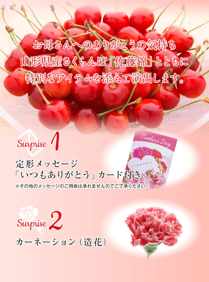 【母の日ギフト】山形県産さくらんぼ佐藤錦 24粒 Ｌ玉 豪華菓子箱入り【送料無料】※一部地域別途送料 rc19