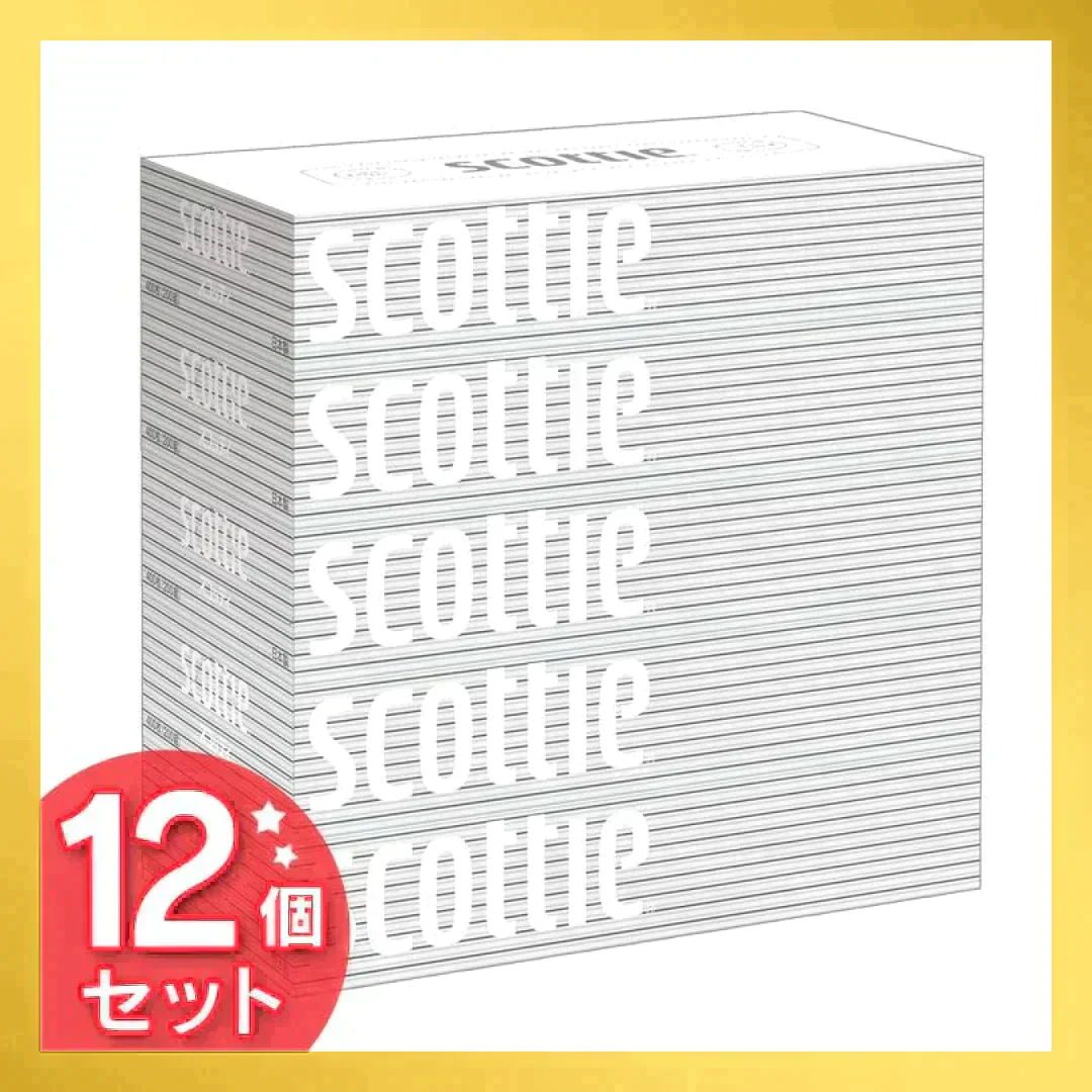 【カートアップNG】【12個セット】ボックスティッシュ スコッティ 400枚 （200組）