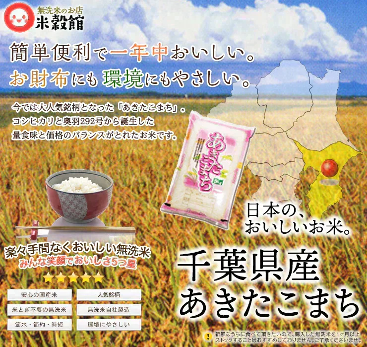 【令和７年産】あきたこまち 無洗米 5kg×1 秋田小町 研がなくていい無洗米 送料無料 千葉県産