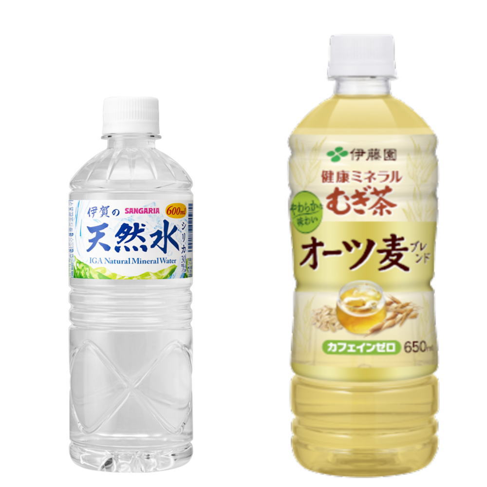 【数量限定特価 】伊藤園 オーツ麦 健康ミネラル麦茶 650ml 12本とサンガリア 伊賀の天然水 600ml  12本 麦茶とお水の24本セット