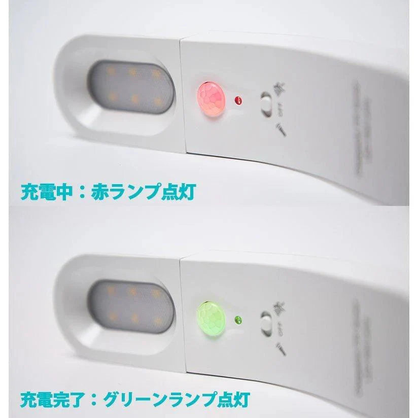 当日発送 LED人感センサーライト USB充電式 調整可能 明暗センサー 省エネ 両面テープ 階段 台所の手元灯クロゼット 寝室 玄関 洗面所 車庫 物置 廊下 w008C(本体:白,ライト:電球色)
