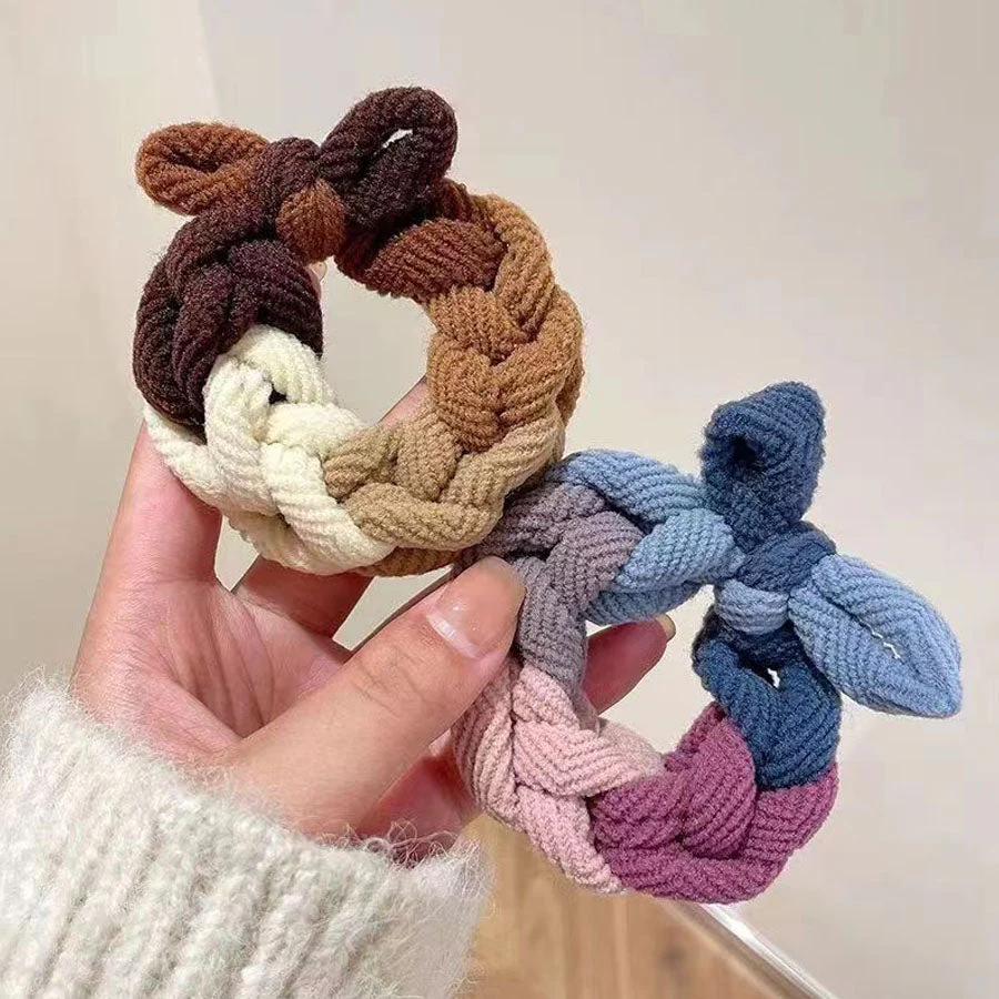 (グレー)ヘアゴム バイカラー 太め おしゃれ ヘアアクセサリー 結び シンプル 髪留め ヘア留め かわいい オシャレ 髪飾り 上品 パーティー飾り