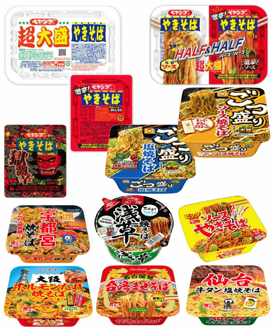 【リニューアル】 激辛VSノーマル味 焼きそば対決 ペヤング超大盛りごつ盛りニュータッチご当地やきそばも入った12個