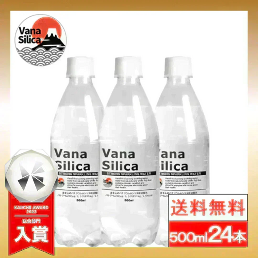 【1ケース】 富士山のバナジウム＆シリカ 強炭酸水 VanaSilica（バナシリカ） 500ml 24本 プレーン